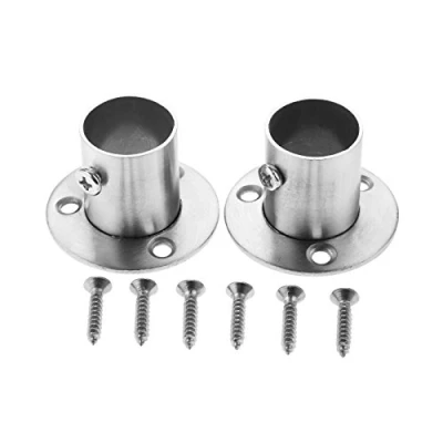 Imagen de Hicello 2 bridas de acero inoxidable, tubo 22 mm para armario, tubería, soporte y soporte, conexión entre tubos, barra ropa