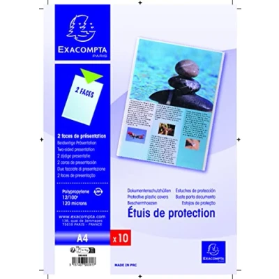 Imagen de Exacompta 38040E Bolsa de 10 fundas PVC con 2 vistas, A4
