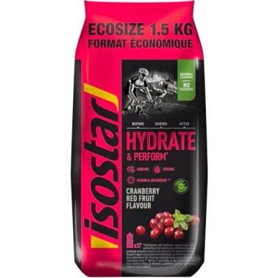 Imagen de Isostar Hydrate &amp; Perform 1,5 kg de Bebida Electrolítica Isotónica Solución para Mejorar el Rendimiento Deportivo Sabor Arándanos, (Paquete 1)