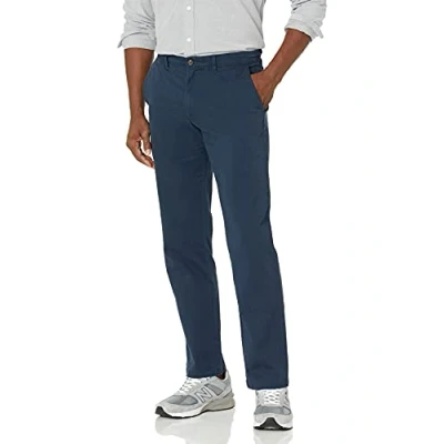 Imagen de Amazon Essentials Pantalón Chino elástico de Corte Recto y Estilo Informal Hombre, Azul Marino, 36W / 28L