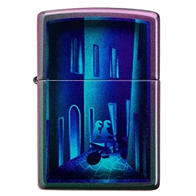 Imagen de Zippo Paseo Nocturno, Imagen de Color iridescente, Encendedor tormenta, Recargable, en una Caja para Regalo
