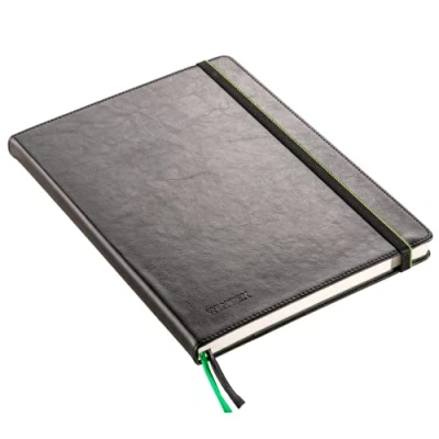Imagen de WINTEX Libreta de Notas Cuadricula A4 96 Pág. Cuaderno Polipiel para la Escuela o Trabajo Cuadernos/Libretas Cuadriculados con Tapa Dura Negro