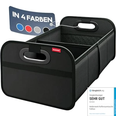 Imagen de HELDENWERK bolsa para maletero de coche plegable, reforzada y estable, organizador el maletero, la compra un almacenamiento práctico, caja plegable antideslizante,