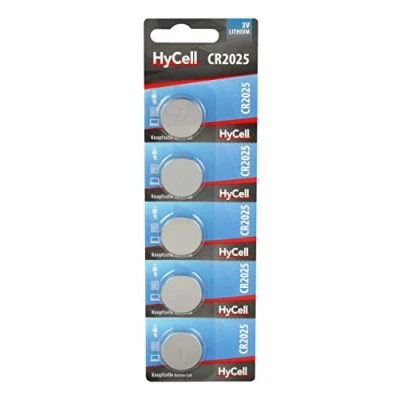 Imagen de HyCell Pack de 5 Pilas botón Litio CR2025 3 V Primera Calidad con Larga duración
