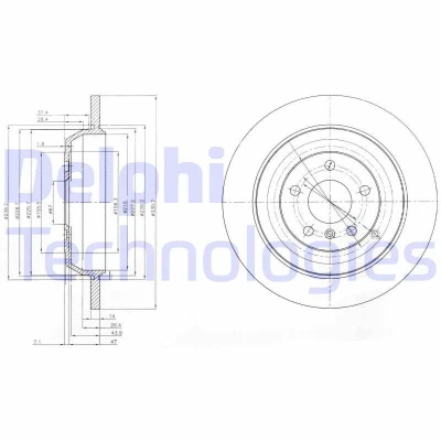 Imagen de DELPHI BG4031 Disco de freno 330 14 5 macizo aceitado sin procesar cojinete rueda, anillo sensor ABS MERCEDES BENZ: Clase ML, R