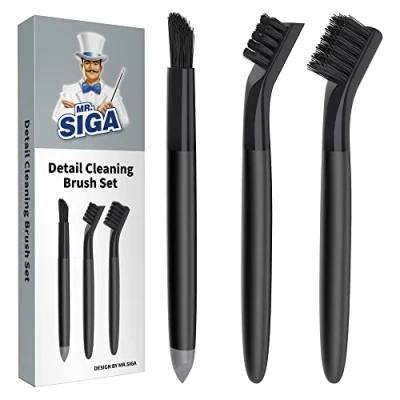 Imagen de MR.SIGA Juego de Cepillos Limpiadores Lechada, Detalle para Azulejos, Fregaderos, Desagües, Cepillo Lechada Limpieza Bordes y Hendiduras