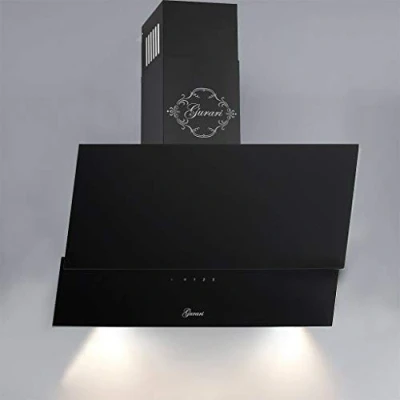 Imagen de Gurari 268 campana extractora de pared 90 cm+filtro carbón, pared, 3 velocidades, 1000 m3/h, LED, campana, temporizador, negro, recirculación, ClearTouch Control,Mando a distancia