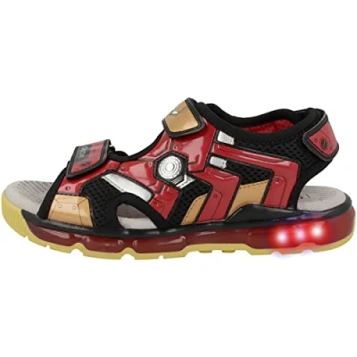Imagen de Geox Marvel Avengers IRON MAN BOY Lights Sandalias de senderismo para niños, Talla: 31, Black/red Zapatos