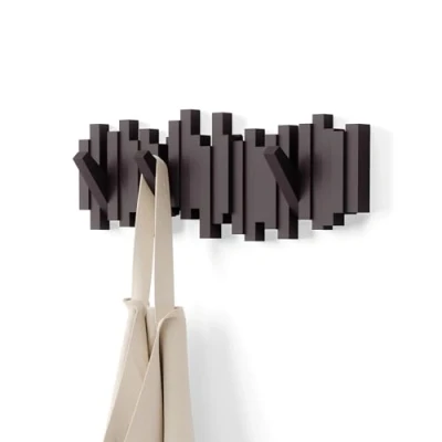 Imagen de Umbra Sticks Perchero de pared con 5 ganchos extraíbles, Espresso