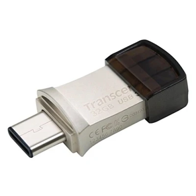 Imagen de Transcend JF890 32GB OTG Conector Dual: USB 3.1 Gen 1 + Type C, Metálico, Hasta 130 MB/s