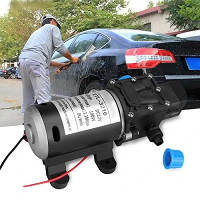Imagen de bomba de agua autocebante alta presión, CC 12 V, automática para caravanas, barcos, caravanas y el jardín, lavado (100 W 8 l/min)