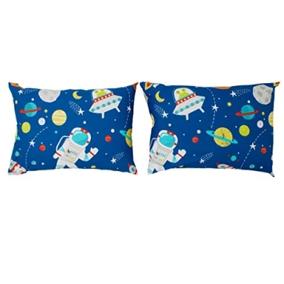 Imagen de Bloomsbury Mill Juego de Cama para niño 2 Fundas Almohada adicionales 50cm x 75cm Funda nórdica y Espacio Exterior, Cohetes Planetas