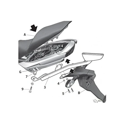 Imagen de Shad K0ER69ST Soporte de Baúl para Kawasaki Er6 N F, Negro