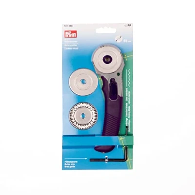 Imagen de Prym 611368 Cortador de Rodillos (3 Cuchillas, 45 mm, Color Violeta) Rotary Cutter, Acero Inoxidable Plástico, Lila