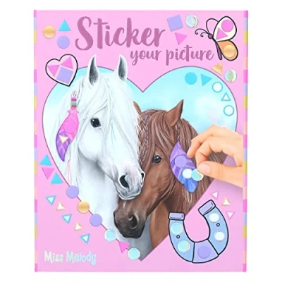 Imagen de Depesche 12068 Miss Melody Sticker Your Picture Libro 25 páginas llenas de Motivos ecuestres para Pegar, Incluidas 10 Hojas Pegatinas, Multicolor