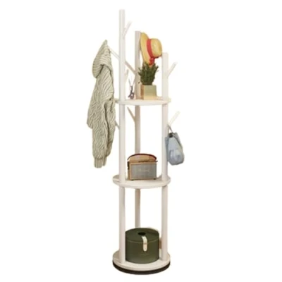 Imagen de DODOBD Perchero Redondo Giratorio para Ropa,Perchero Entrada Recibidor,Perchero de Pie Madera,Muebles Burro,Perchero Madera Maciza,Toallero Bambu