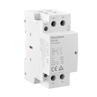 Imagen de Heschen Contactor de CA del hogar, CT1 63, 2 polos dos normalmente abiertos, AC 220V/230V Voltaje la bobina, 35 mm Montaje en riel DIN