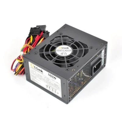 Imagen de L LINK Fuente de alimentación para PC con Tecnología Micro ATX y Potencia 500W Certificado RoHS Ventilador silencioso 80 x 80mm