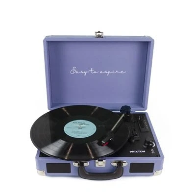 Imagen de Tocadiscos Prixton VC400, 78 rpm, Bluetooth, USB, 2 Altavoces 3W, Digitalizador de vinilos, Lila