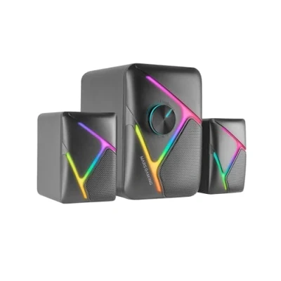 Imagen de ALTAVOCES 2.1 MARS GAMING RGB DINAMICO 35W 3D SURROUND NEGROS CONTROL DE VOLUMEN ALIM. USB JACK 3.5