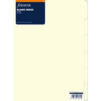 Imagen de Filofax 291683 Separadores para archivador (tamaño A4, en blanco, 6 divisiones), color crema
