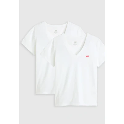 Imagen de Levi&#039;s Perfect V NECK TEES 2 PACK Camiseta estampada, Mujer, Talla: Large, White/starstruck heather