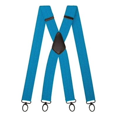 Imagen de Olata Tirantes Anchos Resistentes Multiusos En Forma De X Con Clips Mosquetón 4 cm. Turquesa (Clips Negros)