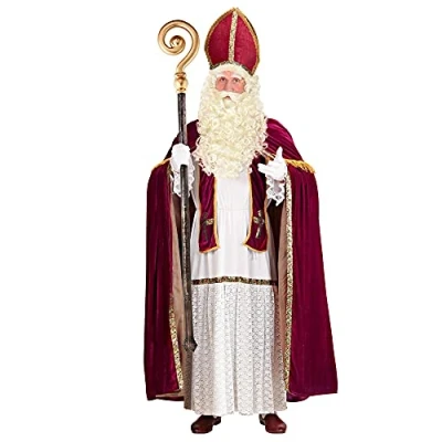 Imagen de W WIDMANN MILANO Party Fashion Disfraz de Arzobispo, Túnica, Cinturón, Estola, Capa, Gorro Obispo, Papá Noel, Navidad, Lema Fiesta, Carnaval