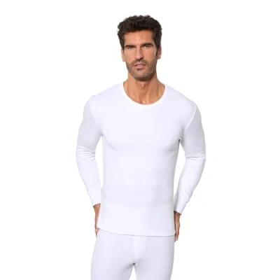 Imagen de Abanderado Camiseta de Manga Larga Térmico Fibra Invierno Hombre x1, Blanco, L