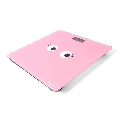 Imagen de Fisura Báscula de baño digital. Bascula vidrio. electrónica hasta 180 kg y 50 gr precisión, tecnología Step On. 30 x cm (Ojos, rosa)