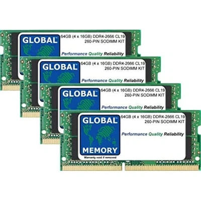 Imagen de 64GB (4 x 16GB) DDR4 2666MHz PC4 21300 260 PIN SODIMM Memoria RAM Kit para 27 Pulgada Retina 5K iMac (2019)
