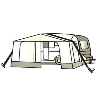 Imagen de Cinta XL para toldos y + 1 imán de protección contra el viento, 2 piquetas muelle tensor, tiendas campaña, toldos, carpa, caravanas, camping, accesorios techo, correa