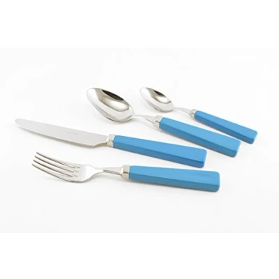 Imagen de EME POSATERIE Juego de cubiertos mesa Profi Azzurro 55 acero inoxidable 18/10, para 6 personas, 24 piezas
