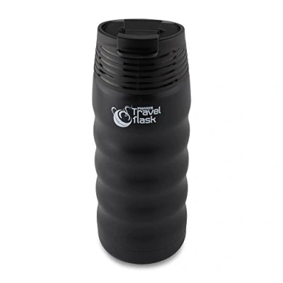 Imagen de Pioneer Grunwerg Cafetera de vacío Viaje Botella Agua Caliente, Acero Inoxidable, Negro, 480ml