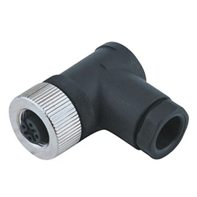 Imagen de 5 piezas M12 Conector enchufable de sensor Enchufe hembra 4 pines acodado PG9