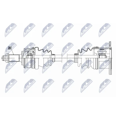Imagen de NTY NPW SU 023 Árbol de transmisión Eje delantero, izquierda 560 SUZUKI: Grand Vitara 2 SUV