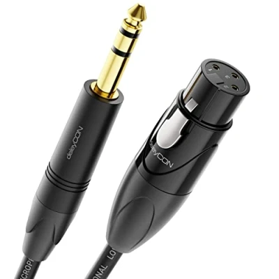 Imagen de deleyCON 3,0m XLR a Toma Jack Estéreo de 6,35mm Cable Micrófono Adaptador Audio AUX Calidad Estudio Hecho Cobre OFC Puro (AWG24) Clavija