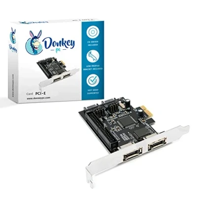 Imagen de Donkey pc Tarjeta controladora SATA/eSATA e IDE en Puerto PCI Express (PCI E) (2 SATA (o eSATA) + 2 ATA