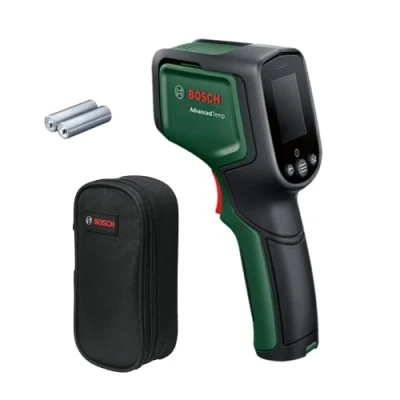 Imagen de Bosch termómetro de infrarrojos AdvancedTemp (de 30 C a +500 C, detector moho + puentes térmicos integrados, indicador LED fácil interpretación y carcasa fabricada con material reciclado)