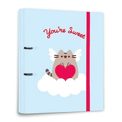 Imagen de Carpeta 2 anillas troquelada premium Pusheen Purfect Love Collection Archivador A4 tapa dura/Archivador Vuelta al cole material escolar