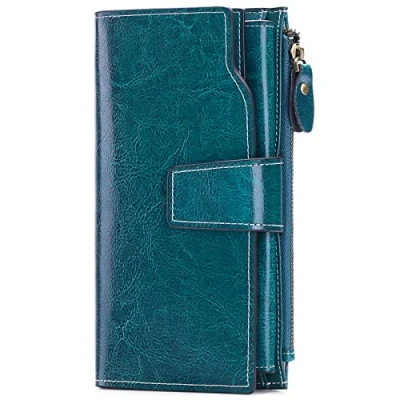 Imagen de SENDEFN Monederos Mujer Cartera de Gran Capacidad Cuero,Monedero Largo con RFID Bloqueo Piel Cremallera para Tarjetas