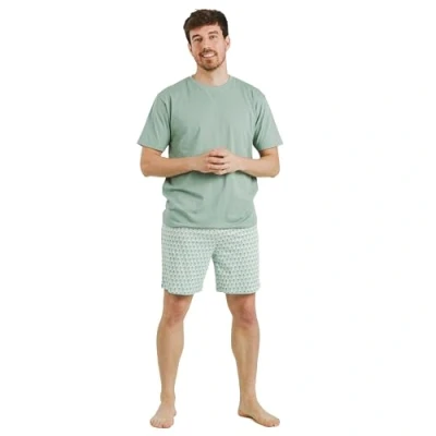 Imagen de TRAMAS+ Pijama Hombre Verano 100% Algodón, Conjunto de Camiseta Manga Corta y Pantalon Corto, Cómodo Fresco L, Olimpo Verde Francés