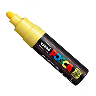 Imagen de Uni Posca PC 7M Rotuladores de pintura (tamaño grande, 4,5 a 5,5 mm, 15 colores) amarillo