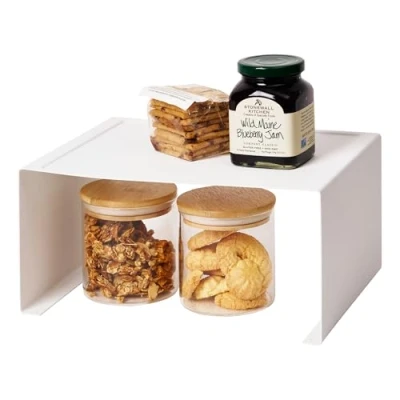 Imagen de YAMAZAKI 3791 TOWER Estante de cocina apilable, blanco, Acero, minimalista, 30.5 x 22 14 cm