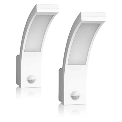 Imagen de SEBSON LED Lampara Exterior con Sensor Movimiento 2 Piezas, Aplique Pared IP65 Blanco 15W 1000lm Frío 5800K, Iluminacion 9m/140
