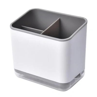 Imagen de Greyoe Escurridor de Cubiertos, Porta Utensilios Cocina, Estante para Cubiertos Multifuncional Almacenamiento 3 Compartimentos Escurrir (Gris)