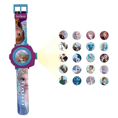 Imagen de Lexibook Disney Frozen 2 Reloj Correa Ajustable Pantalla Digital con 20 proyecciones de Elsa, Anna y Olaf Niñas Azul Morado