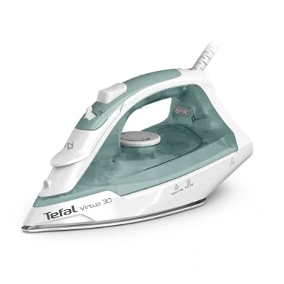 Imagen de Tefal Virtuo FV2C42E0 Plancha de vapor (2000 W, 27 g/min, golpe 120 tiempo calentamiento, vertical, antigoteo, punta precisión eucalipto