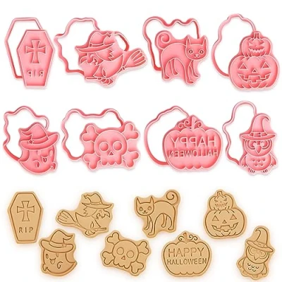 Imagen de 8PCS Halloween moldes Galletas, Calabaza cortador de Cookie cutter, Galletas moldes, Juego cortador, Formas para Decorar etc