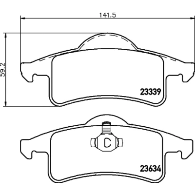 Imagen de HELLA 8DB 355 009 891 Juego de pastillas freno no preparado para indicador desgaste JEEP: GRAND Cherokee 2, II